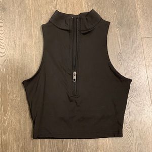 Black Balance Athletica Zip Up Crop Tank